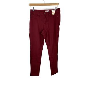 NWT YMI Curvy Super Stretch Skinny Mid Rise  Pants In Dark Wine - Size 1X